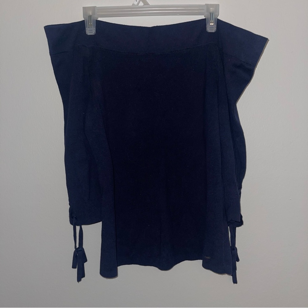 Navy Blue Off-Shoulder Top